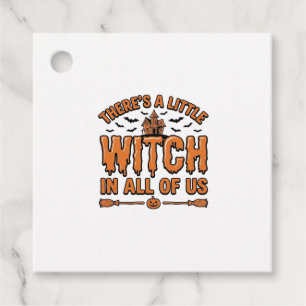 Étiquettes Cadeau Citation de sorcière d'Halloween Design vectoriel