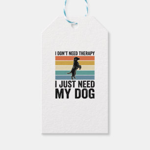 Étiquettes-cadeau Citation de thérapie pour amateur de chiens Design