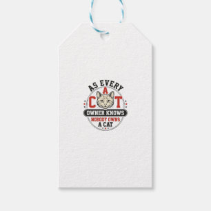 Étiquettes-cadeau Citation drôle de propriétaire de chat Design de g