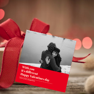 Étiquettes Cadeau Citation et photo rouge tendance   Cadeau Valentin