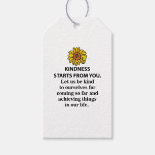 Étiquettes-cadeau Citation Inspirante de Bonté Tournesol Bonté