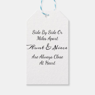 Étiquettes-cadeau Citation Tante & Nièce – Côte à Côte ou à des Mile