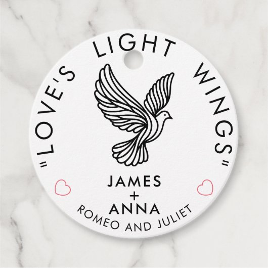 Étiquettes Cadeau Citations de Couple Élégantes et Modernes de Style (Devant)