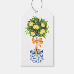 Étiquettes-cadeau Citron, Bow orange