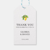 Étiquettes-cadeau Citron jaune Mariage moderne (Dos)