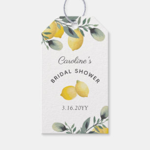 Étiquettes-cadeau Citron moderne et aquarelle Fête des mariées flora