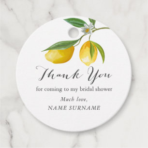 Étiquettes Cadeau Citron nuptiale douche Favoriser Tags