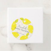 Étiquettes Cadeau Citron peint à la main Baby shower rose Merci (En situation)