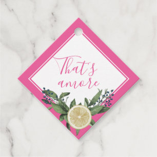 Étiquettes Cadeau Citron Rose Citrus C'est l'Amour
