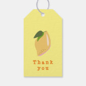 Étiquettes-cadeau Citron rose et jaune Merci à double face (Dos)