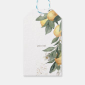 Étiquettes-cadeau Citrons à l'aquarelle Vert (Dos)