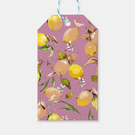 Étiquettes-cadeau citrons aquarelle 25 (Devant)