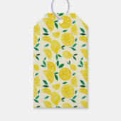 Étiquettes-cadeau citrons d'aquarelle - jaune et vert (Devant)