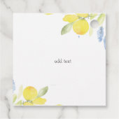 Étiquettes Cadeau Citrons d'été à l'aquarelle  (Dos)