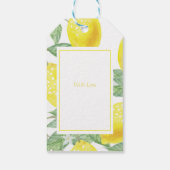 Étiquettes-cadeau Citrons lumineux Feuille jaune et vert (Dos)