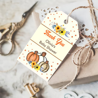 Étiquettes-cadeau Citrouille Automne Baby shower Favoriser Merci