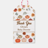 Étiquettes-cadeau Citrouille Automne Baby shower Favoriser Merci (Dos)