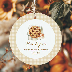 Étiquettes Cadeau Citrouille Baby shower à tarte Little Cutie Merci