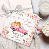 Étiquettes Cadeau Citrouille Baby shower Automne Pink Truck Merci