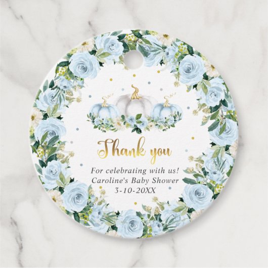 Étiquettes Cadeau Citrouille Baby shower Boy Fall Citrouille Cadeau (Devant)