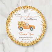 Étiquettes Cadeau Citrouille Boho Rustique Automne Baby shower Flora (Devant)