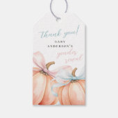 Étiquettes-cadeau Citrouille Bow Rose Bleu Révélation de genre (Devant)