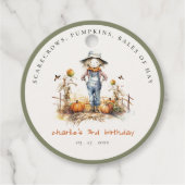 Étiquettes Cadeau Citrouille Chic Chic Scarecrow Harvest Anniversair (Devant)