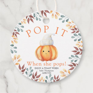 Étiquettes Cadeau Citrouille d'automne en casquette - Pop it! Baby s