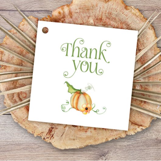 Étiquettes Cadeau Citrouille d'automne Merci