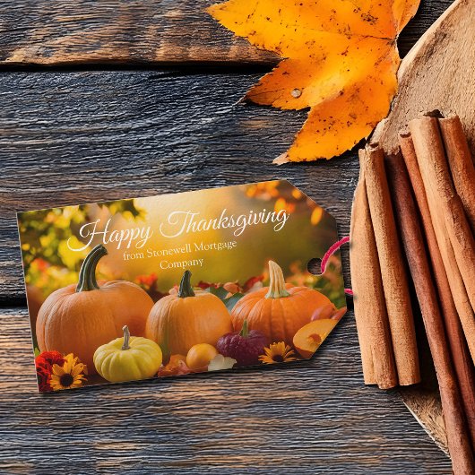 Étiquettes-cadeau Citrouille de Bon thanksgiving personnalisé