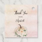 Étiquettes Cadeau Citrouille de douche nuptiale crème rose or (Dos)
