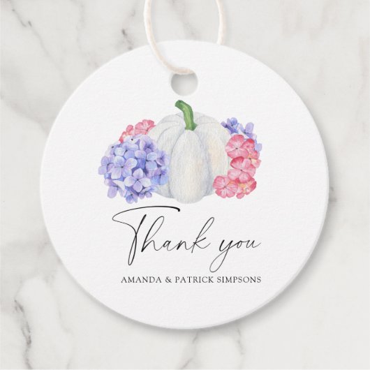 Étiquettes Cadeau Citrouille de l'automne - Merci Mariage (Devant)