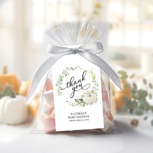 Étiquettes-cadeau Citrouille de verdure Baby shower d'automne Favori