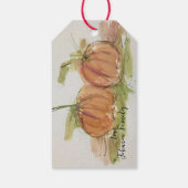 Étiquettes-cadeau Citrouille d'esquisse d'aquarelle d'origine (Dos)