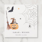 Étiquettes Cadeau Citrouille d'Halloween doux Spiderweb Mariage Éffr (Devant)