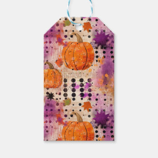 Étiquettes-cadeau Citrouille Dots Boho Abstrait Motif Halloween