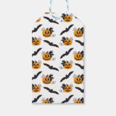 Étiquettes-cadeau Citrouille Jack-o'-lantern Halloween Bat noir (Devant)