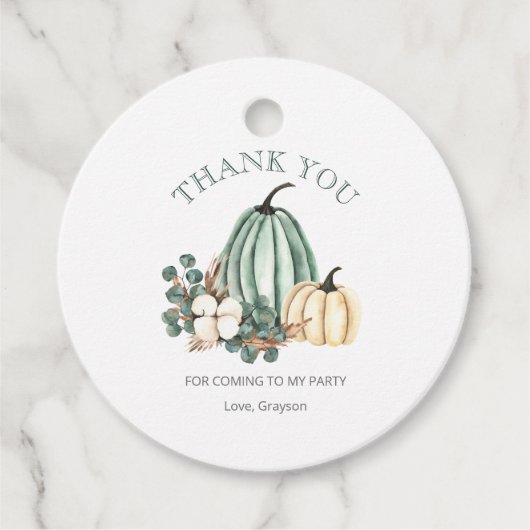 Étiquettes Cadeau Citrouille Merci (Devant)