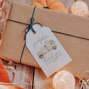 Étiquettes-cadeau Citrouille minimaliste simple moderne Baby shower