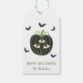 Étiquettes-cadeau Citrouille Moderne 3 Oeil Et Chauves-Fours Nom Per (Devant)