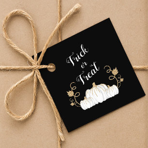 Étiquettes Cadeau Citrouille noire mignonne Trick Or Treat Halloween