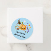 Étiquettes Cadeau Citrouille Spooktacular Halloween Bash Party Bleu (En situation)