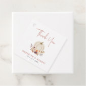 Étiquettes Cadeau Citrouilles blancs & Fleurs Mariage Merci (En situation)