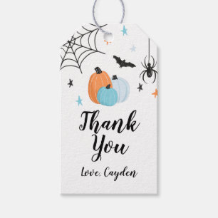Étiquettes Cadeau Citrouilles Bleues Anniversaire