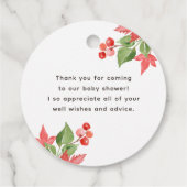 Étiquettes Cadeau Citrouilles d'aquarelle et Merci Feuille d'érable (Dos)