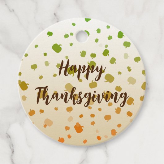 Étiquettes Cadeau Citrouilles de Thanksgiving (Devant)