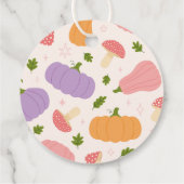 Étiquettes Cadeau Citrouilles et champignons d'Halloween (Dos)