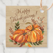 Étiquettes Cadeau Citrouilles rustiques de Thanksgiving (Dos)