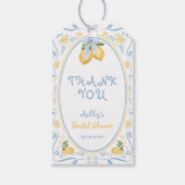 Étiquettes-cadeau Citrus citron Fête des mariées florale (Devant)