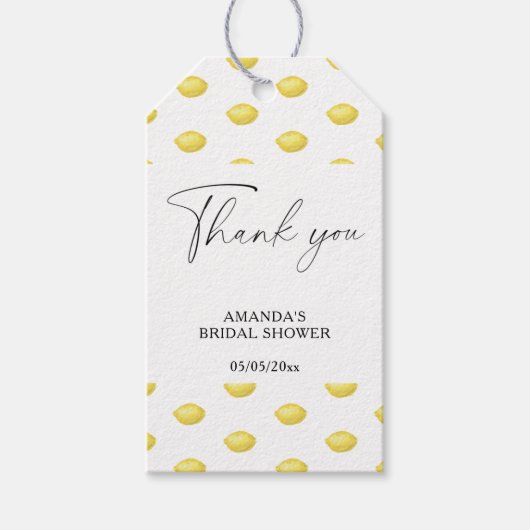 Étiquettes-cadeau Citrus de citron - Merci Mariage (Devant)